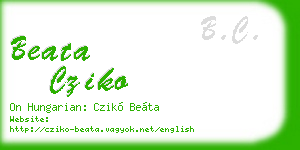 beata cziko business card