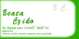 beata cziko business card